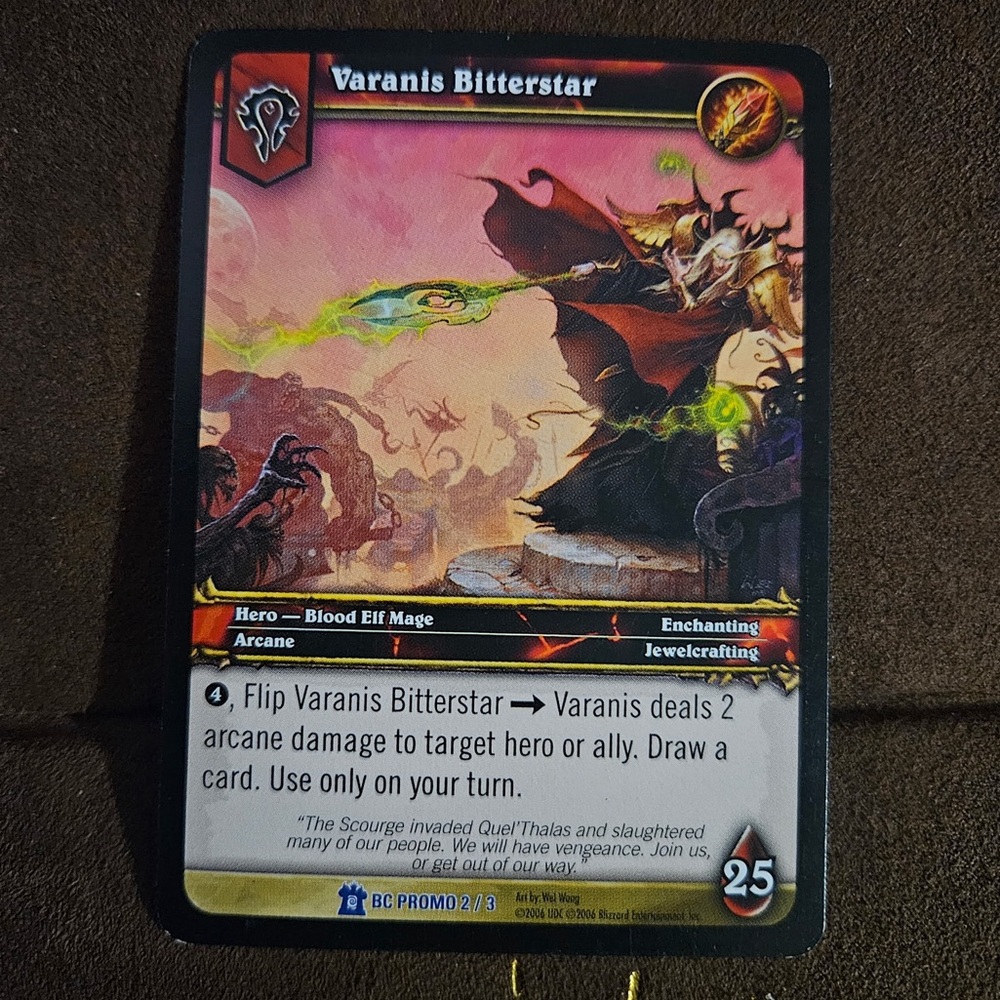 World of Warcraft Varanis Bitterstar TBC Promo card